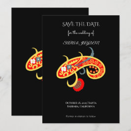 Reserva La Fecha Póster de patrón de Paisley – Arte de mandala flor