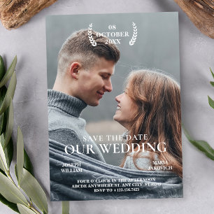 Reserva La Fecha Póster de película de foto de boda Modernista mini