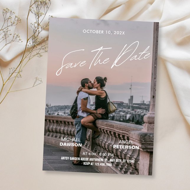 Reserva La Fecha poster de películas de boda de fotografía minimali (Subido por el creador)