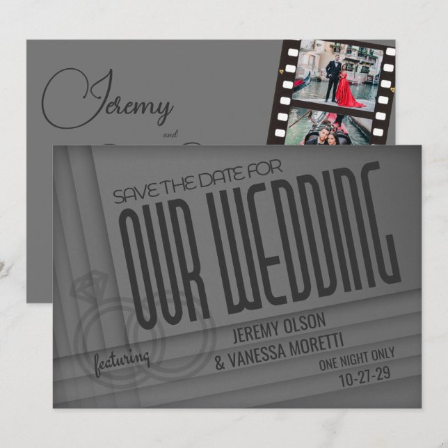 Reserva La Fecha Poster de películas de época (Anverso / Reverso)