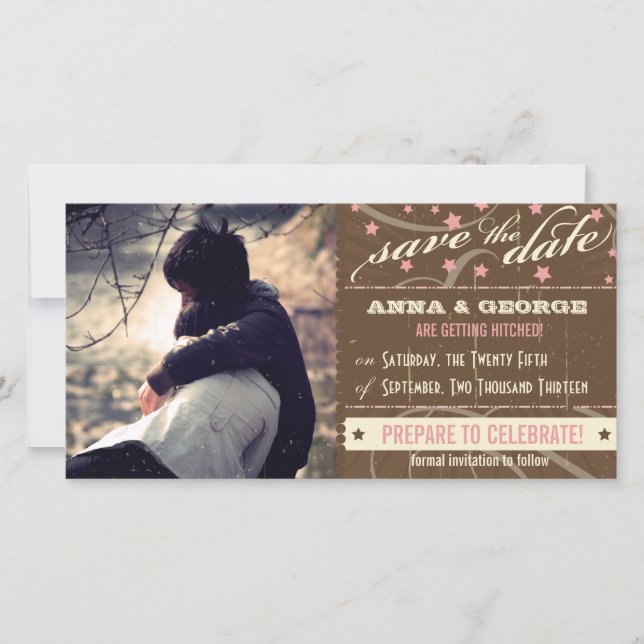 Reserva La Fecha Poster Rústico: La mousse de fresa salva la fecha (Anverso)