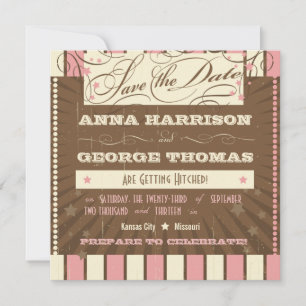 Reserva La Fecha Póster Rústico: Mousse de Fresa Guarda la Fecha