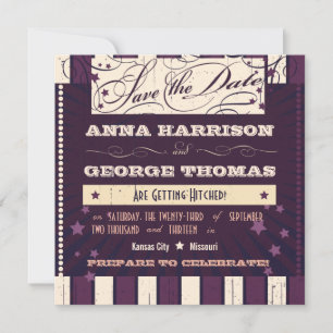 Reserva La Fecha Póster Rústico: Sueño de Berenjena Guardar la Fech