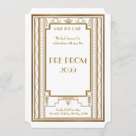 Reserva La Fecha Pre PromJunior, Gran Gatsby, Oro, Blanco
