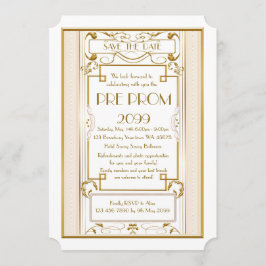 Reserva La Fecha Pre PromJunior, Gran Gatsby, Oro, Blanco