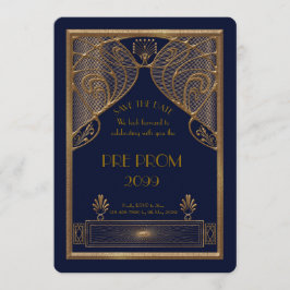 Reserva La Fecha Pre PromJunior, Gran Gatsby, Oro, Marina