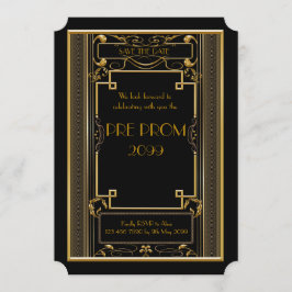 Reserva La Fecha Pre PromJunior, Gran Gatsby, Oro, Negro