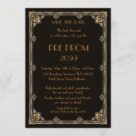Reserva La Fecha Pre PromJunior, Gran Gatsby, Oro, Negro