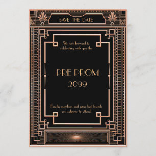 Reserva La Fecha Pre PromJunior, gran Gatsby, oro, negro