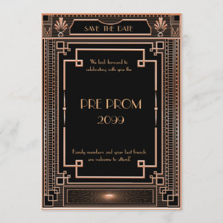 Reserva La Fecha Pre PromJunior, Gran Gatsby, Oro, negro