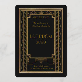 Reserva La Fecha Pre PromJunior, Gran Gatsby, Oro, negro