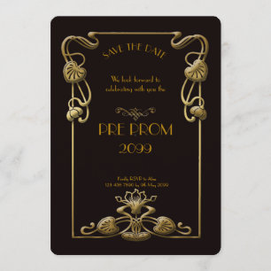 Reserva La Fecha Pre PromJunior, gran Gatsby, oro, negro