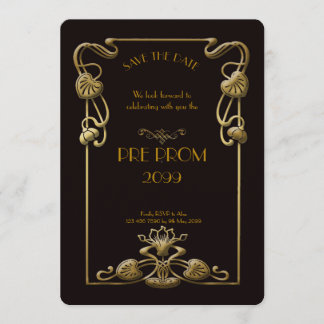 Reserva La Fecha Pre PromJunior, Gran Gatsby, Oro, negro