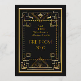 Reserva La Fecha Pre PromJunior, Gran Gatsby, Oro, Negro