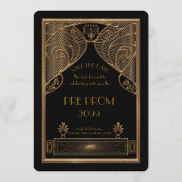 Reserva La Fecha Pre PromJunior, Gran Gatsby, Oro, negro