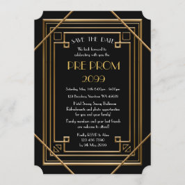 Reserva La Fecha Pre PromJunior, Gran Gatsby, Oro, Negro