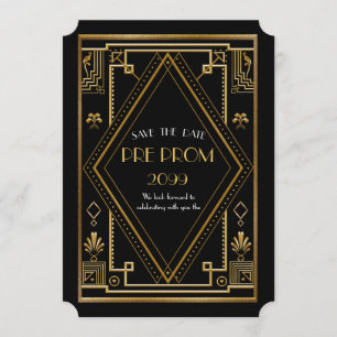 Reserva La Fecha Pre PromJunior, gran Gatsby, oro, negro