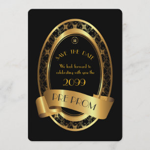 Reserva La Fecha Pre PromJunior, Gran Película, negro elegante, dor
