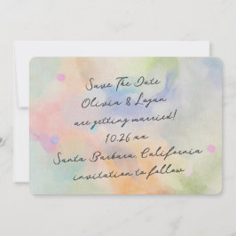 Reserva La Fecha Preciosa Boda Moderna con Letra Abstracta Acuarela