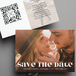 Reserva La Fecha Premium Negrita Negrita CÓDIGO QR Moderno Texto Do