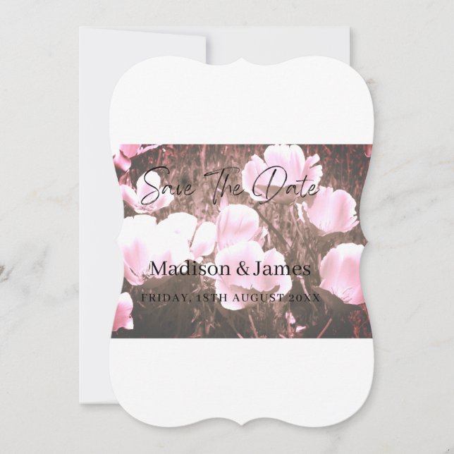 Reserva La Fecha Presupuesto de script simple Guardar las invitacio (Anverso)