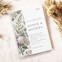 Reserva La Fecha Primavera Elegante Floral Floral de color Lilac fr