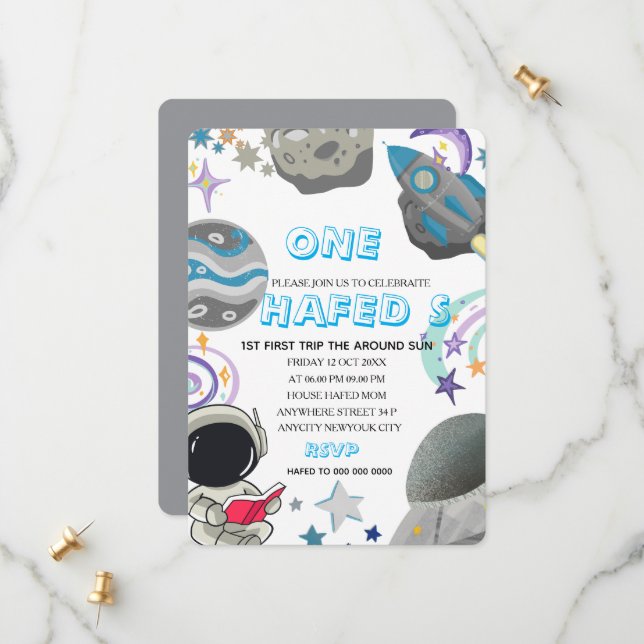Reserva La Fecha Primer viaje por la fiesta del cumpleaños del astr (Anverso/Reverso In Situ)