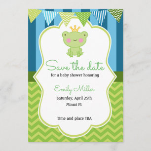 Reserva La Fecha Prince Frog Baby Shower Save the Date