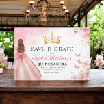 Reserva La Fecha Princesa de oro rosa floral Cumpleaños Quinceanera<br><div class="desc">Celebre con estilo con la invitación a Quinceañera del cumpleaños de la princesa de oro y rosa floral. Este elegante diseño cuenta con suaves flores rosadas, combinadas con lujosos acentos dorados, perfectas para una celebración de 15 años, de carácter majestuoso y memorable. La invitación encarna gracia y sofisticación, apto para...</div>