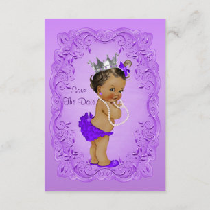 Reserva La Fecha Princesa Étnica Baby Shower Salva La Fecha Púrpura