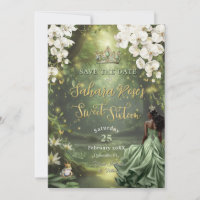 Princesa Negra y Rana Sabio Vestido Verde Dulce 16