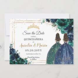 Reserva La Fecha Princesas florales de la Marina Verde Esmeralda Qu