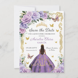 Reserva La Fecha Príncipes de oro floral Rosa Lilac púrpura