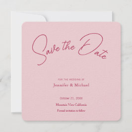 Reserva La Fecha Profesional de boda minimalista plano moderno rosa