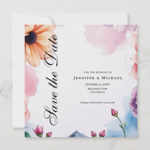 Reserva La Fecha Profesional Floral Minimalista Moderno Sencillo