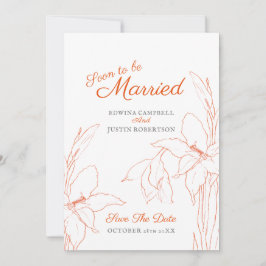 Reserva La Fecha Pronto para casarse botanica arte gladiolo naranja