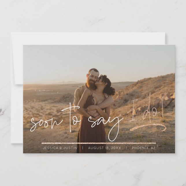 Reserva La Fecha Pronto para decir 'I Do' Foto de compromiso Boda m (Anverso)