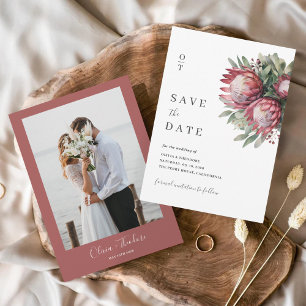 Reserva La Fecha Protea nativa acuarela Floral Boho Botánico