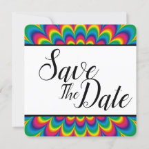Psychedelic Tie Dye Save The Date