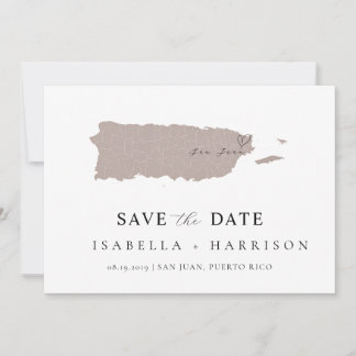 Reserva La Fecha Puerto Rico Map Save the Date Template