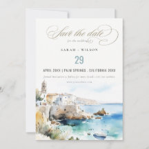 Puglia, Italia Paisaje Acuarela Boda