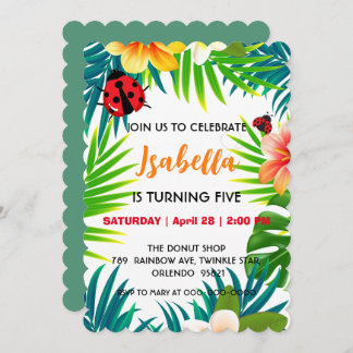 Reserva La Fecha Punto de polka rojo lindo Ladybug jungla de verano