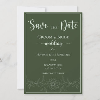 Reserva La Fecha Pura Bliss: Boda De Flores Daisy Salva La Fecha