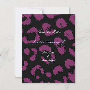 Reserva La Fecha Purple Black Leopard Pattern Save the Date