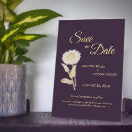 Reserva La Fecha Purple Daisy Antique Wedding Save The Date
