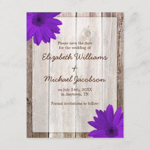 Reserva La Fecha Purple Daisy Rustic Barn salva la fecha