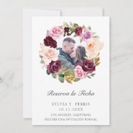 Reserva la fecha Purple Floral Foto española