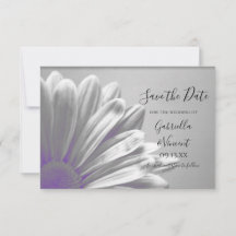 Purple Floral Highlights Boda Guardar la fecha
