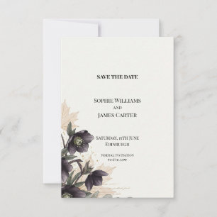 Reserva La Fecha Purple Hellebore Boda de Otoño Save the Date