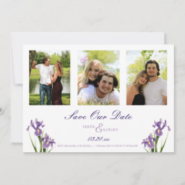 Reserva La Fecha Purple Iris Garden Photo Save the Date